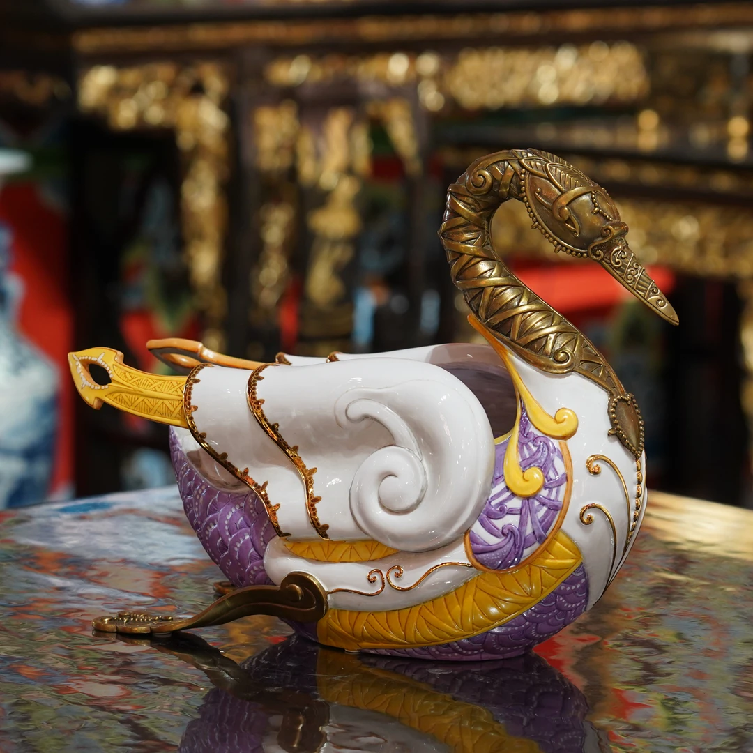 【本尼家】SP88装饰天鹅摆件装饰摆件41*18.5*32CM