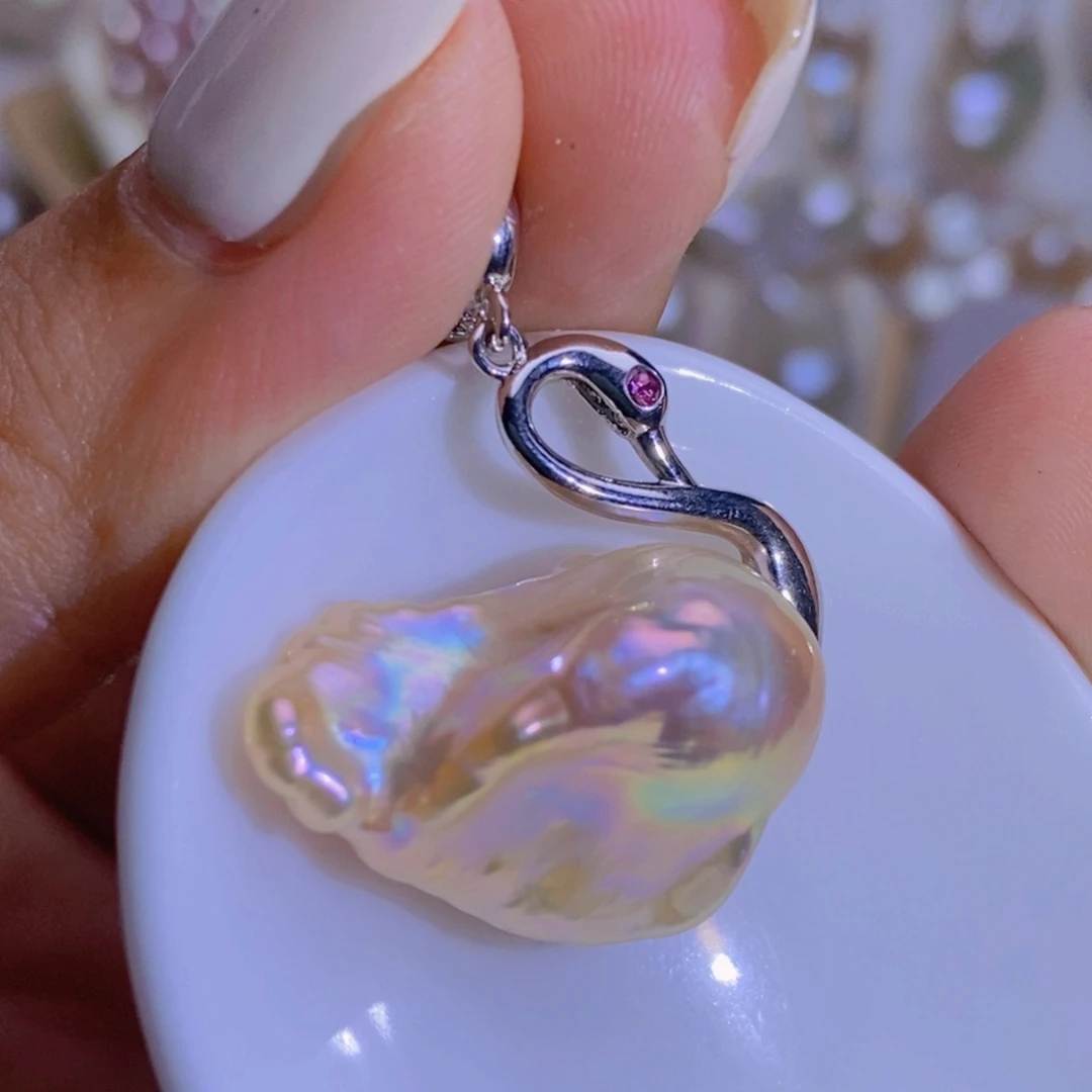 天然淡水珍珠淡水珍珠银S925镶嵌