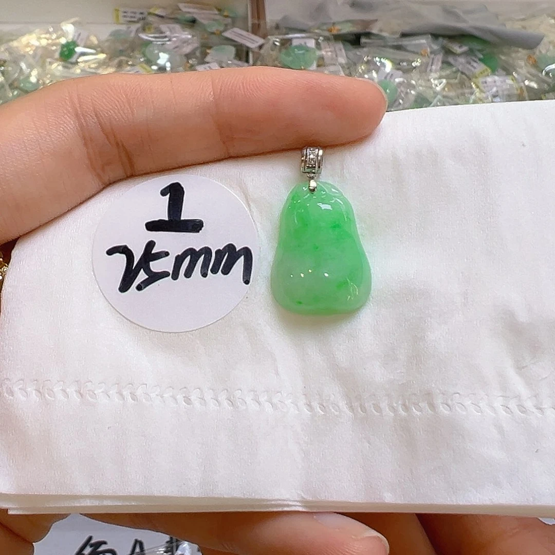 翡翠18K金镶嵌吊坠(不含链)翡翠