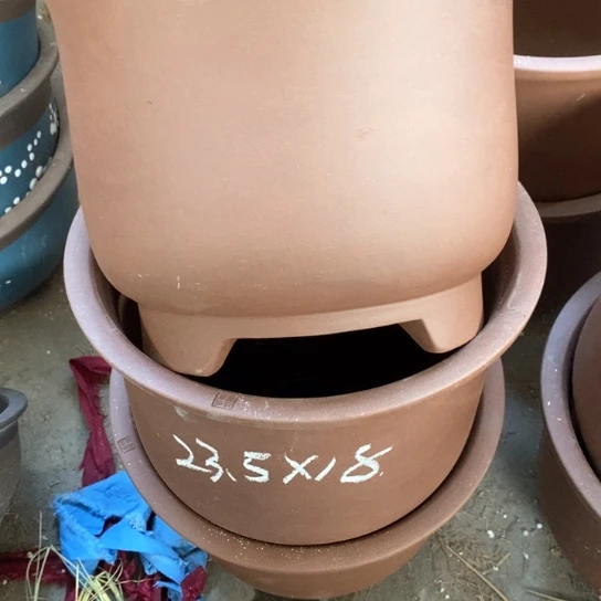 紫砂花盆60-3。23.5-18