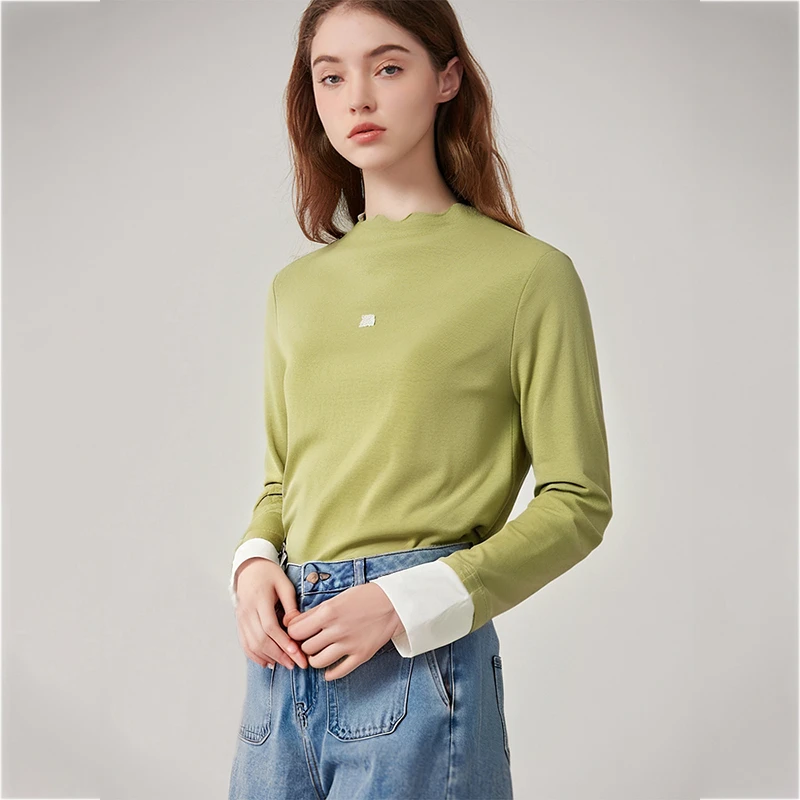 41156【LI系列】花边拼接长袖T恤12TD3747T