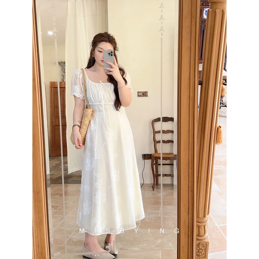 应小姐【序梦】微胖大码夏季显瘦透气法式风小众收腰温柔气质连衣裙