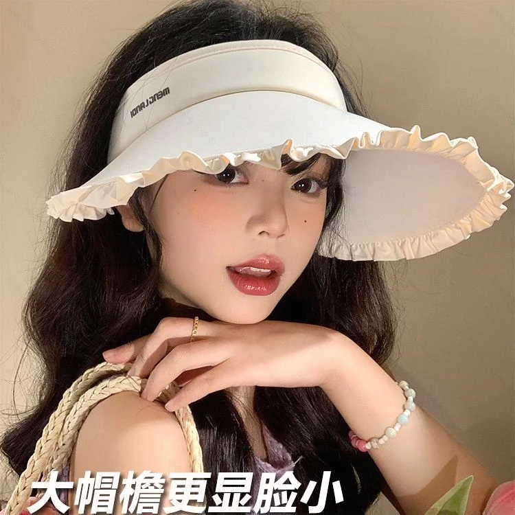 遮脸帽子防晒帽新款草帽女款韩系冰丝空顶帽大帽檐防紫外线遮阳帽