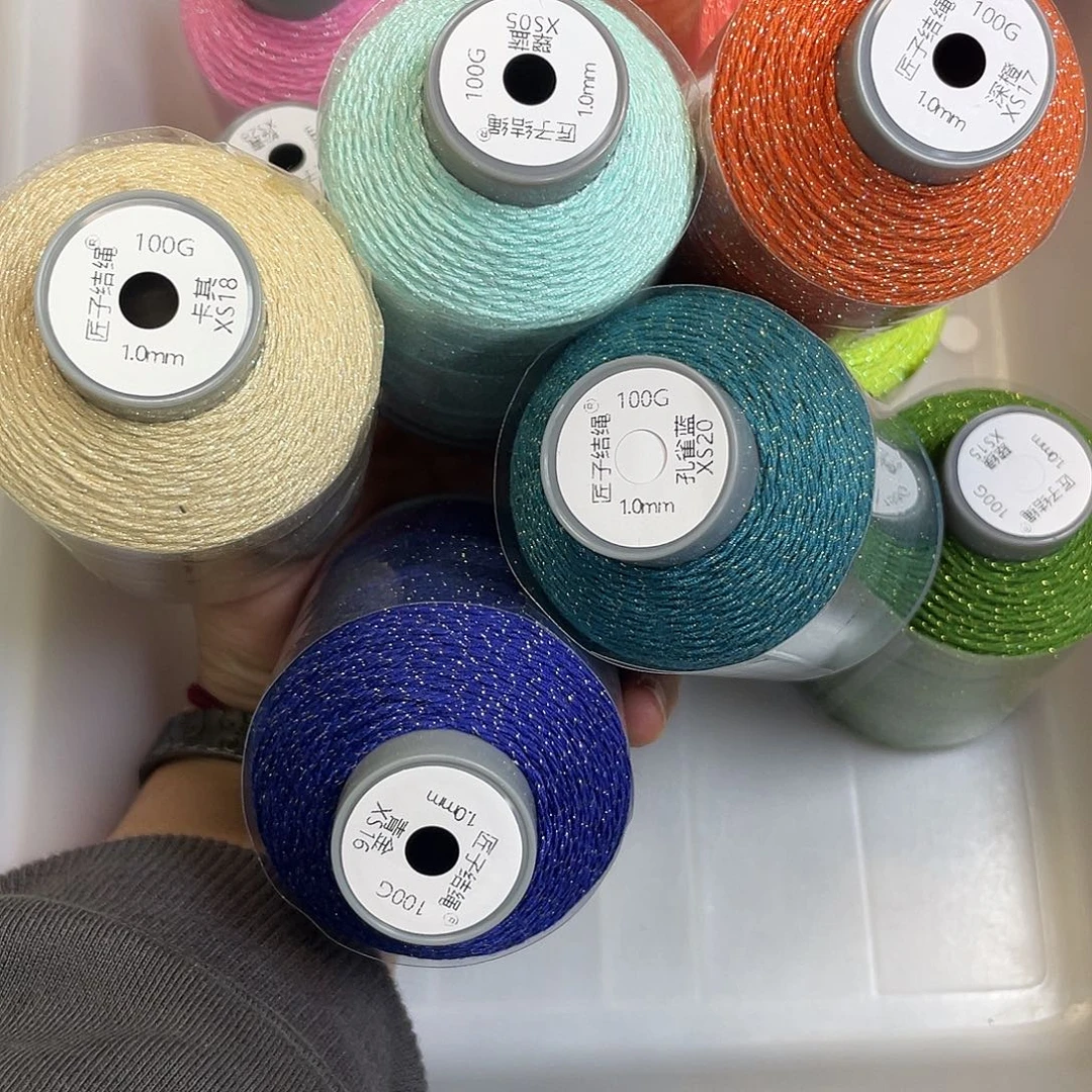 y***z聚酯纤维1.0mm100克手搓-深橙孔雀蓝青金卡其翠蓝