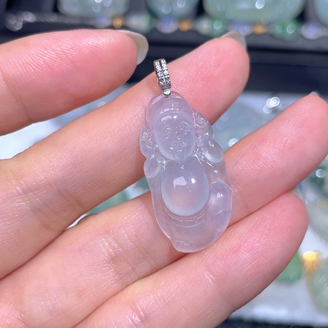 颈饰18K金镶嵌翡翠翡翠