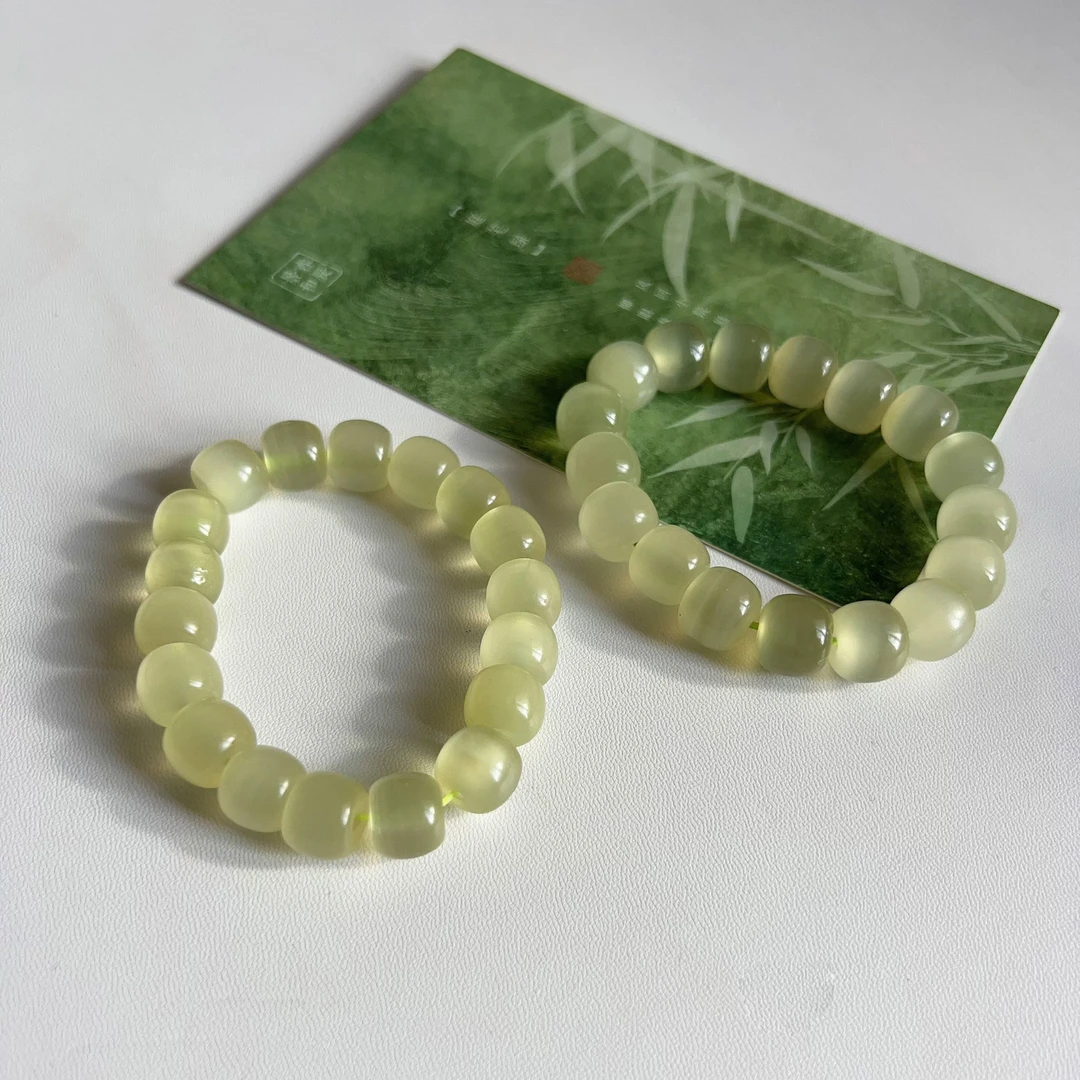 【湖水色猫眼老型珠手链】高级感显白手串小众设计招财好运送礼气质