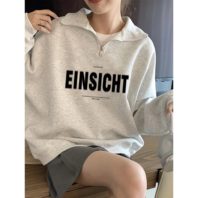 Polo领卫衣女秋冬2025新款爆款半高领拉链设计感ins无帽上衣外套