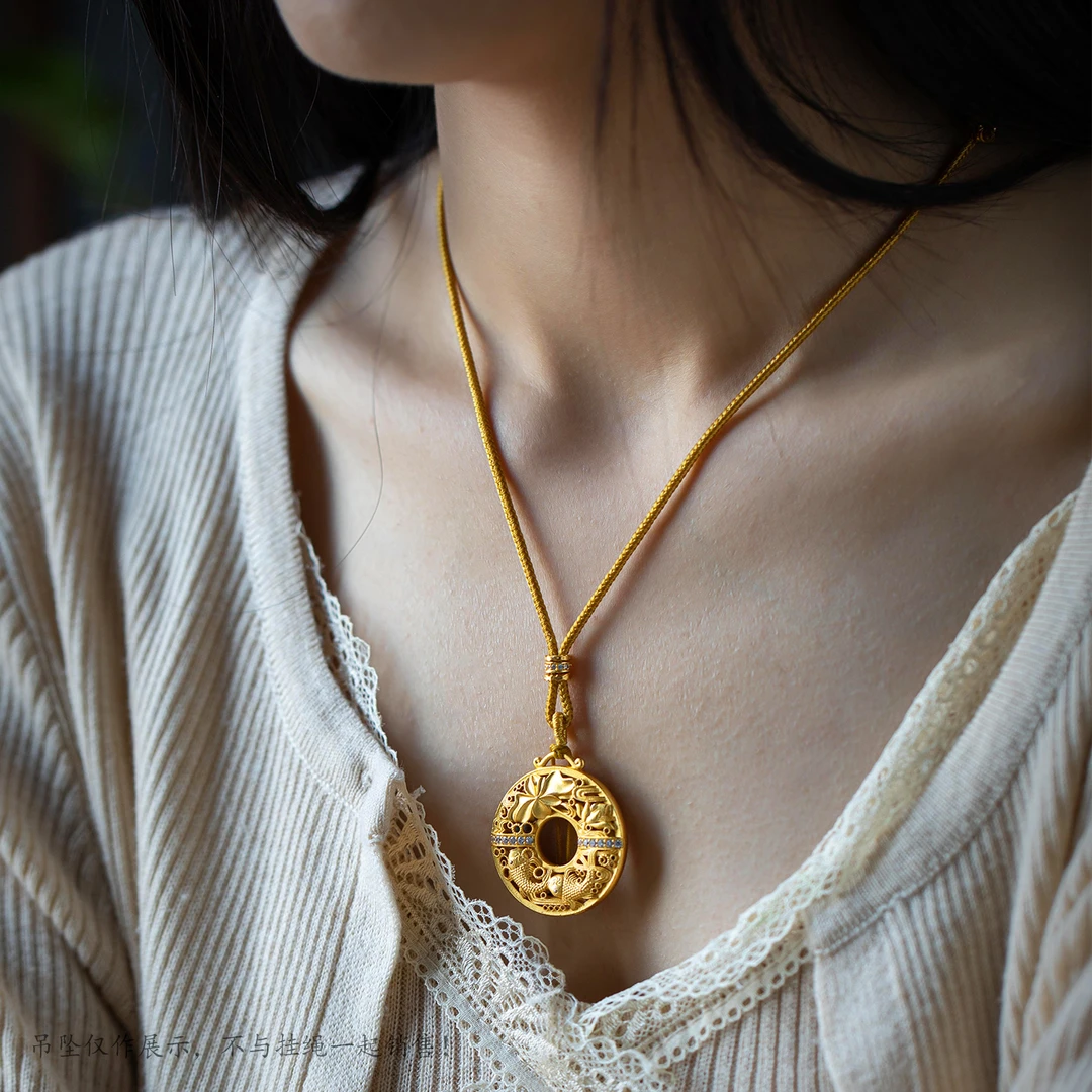 八宝盘项链挂绳平安扣专用项链绳复古可DIY玉石编绳项链挂绳男女