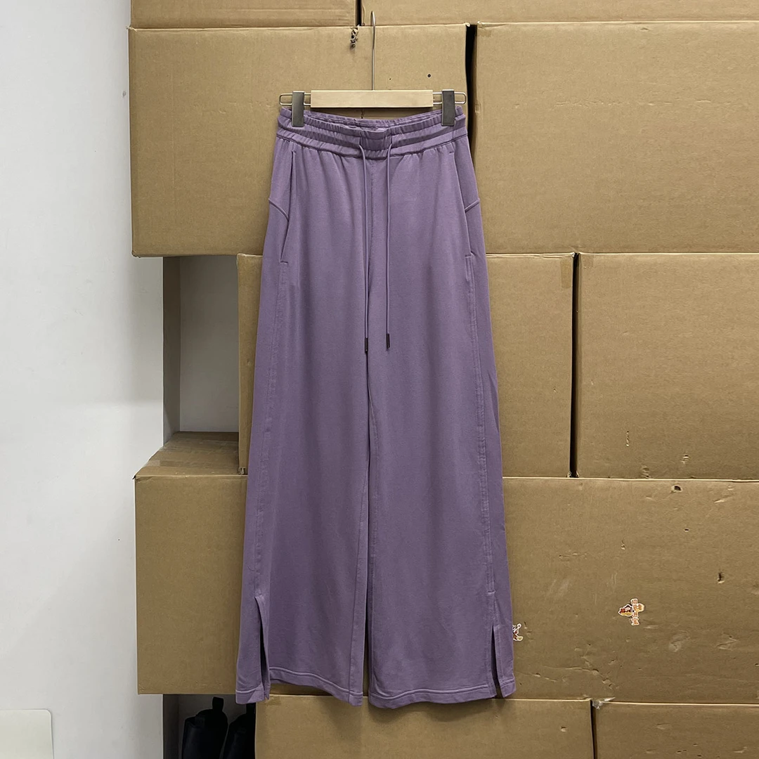 Lulu沅货！！女士高腰阔腿裤 运动瑜伽长裤开叉休闲裤