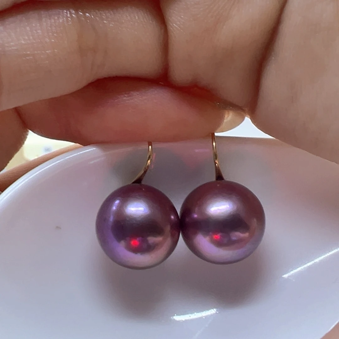 银S925镶嵌淡水珍珠耳饰