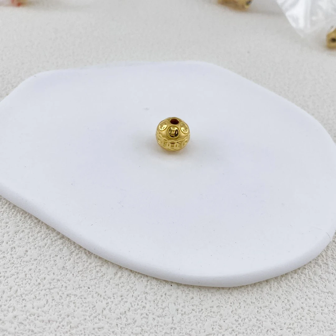 足金钱币转运珠手串