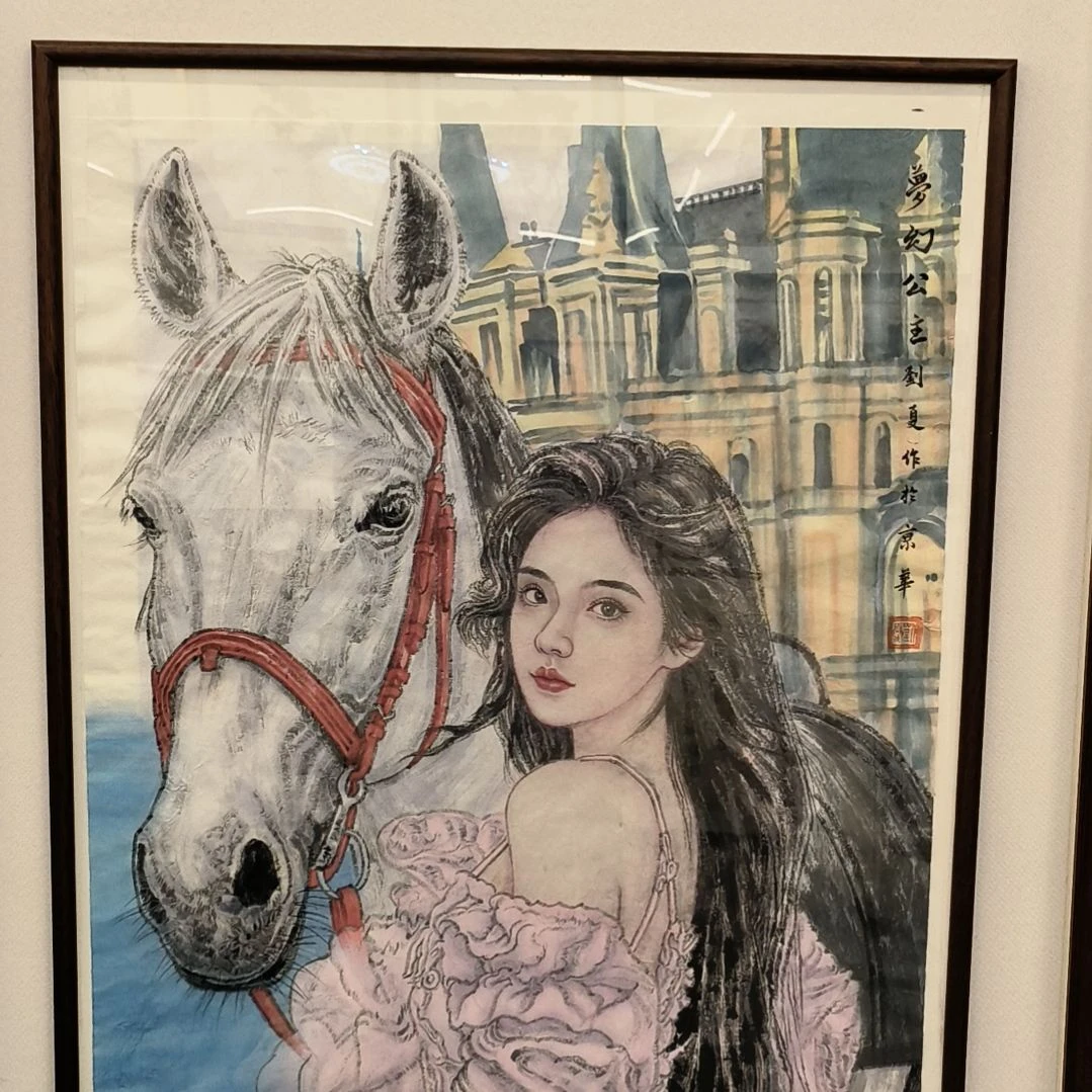 国画画作精品带框发作品