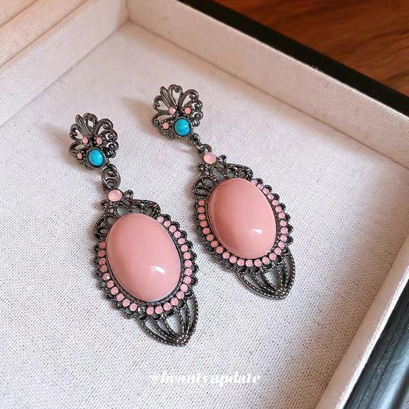 合金亚克力耳饰 2255 气质时尚百搭简约长款轻奢复古vintage耳饰