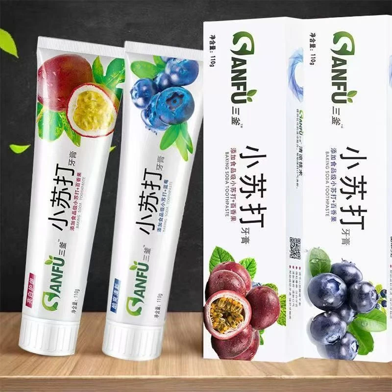 小苏打水果牙膏亮白牙齿去黄去渍清新口气护龈健齿