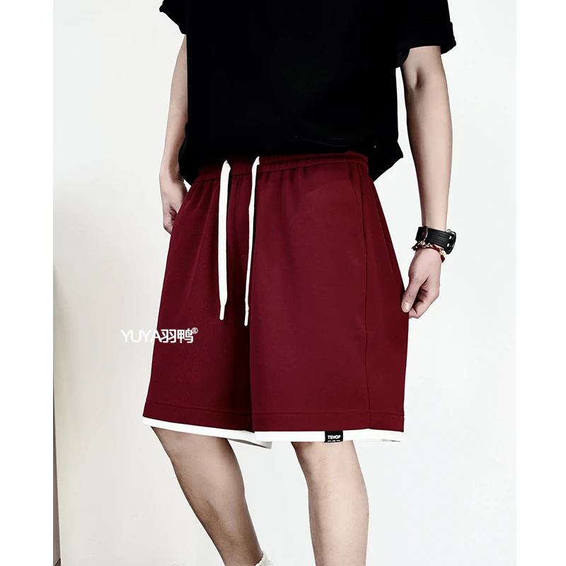 3933假两件短裤运动休闲裤直筒百搭夏季阔腿薄款