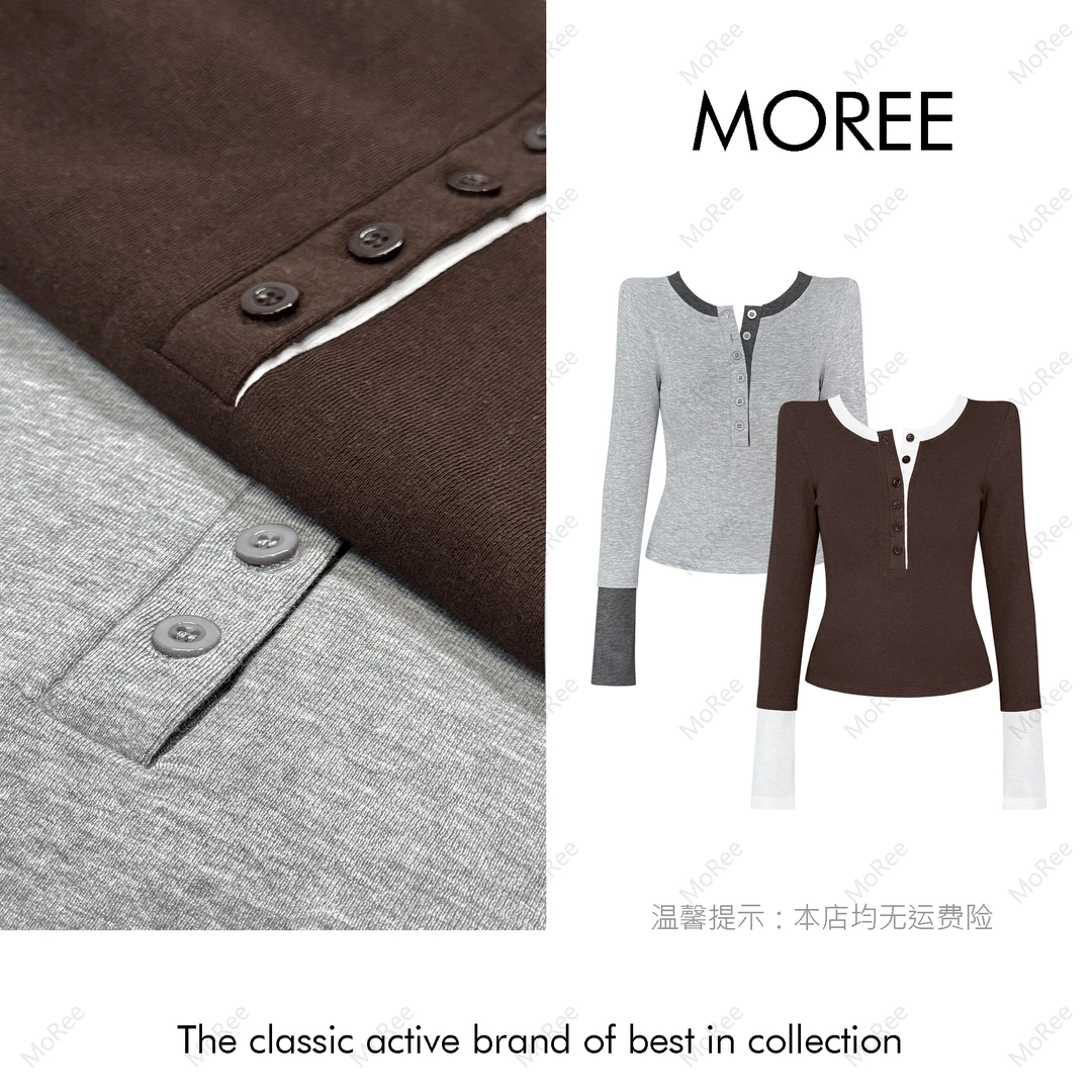 【MOREE】Modèle d’automne小众拼接设计感上衣-24T389