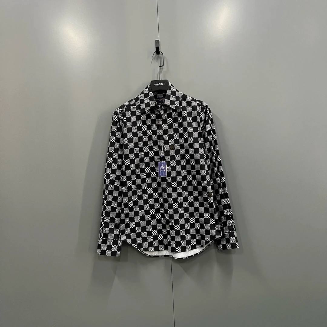 99新 LouisVuitton/路易威登 y08 l棋盘格衬衫 S码610822