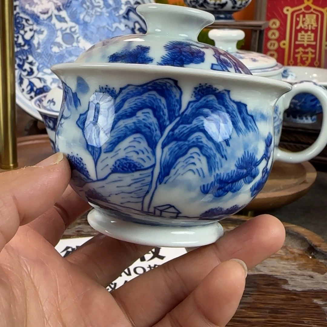 瓷片景德镇手绘青花茶器50