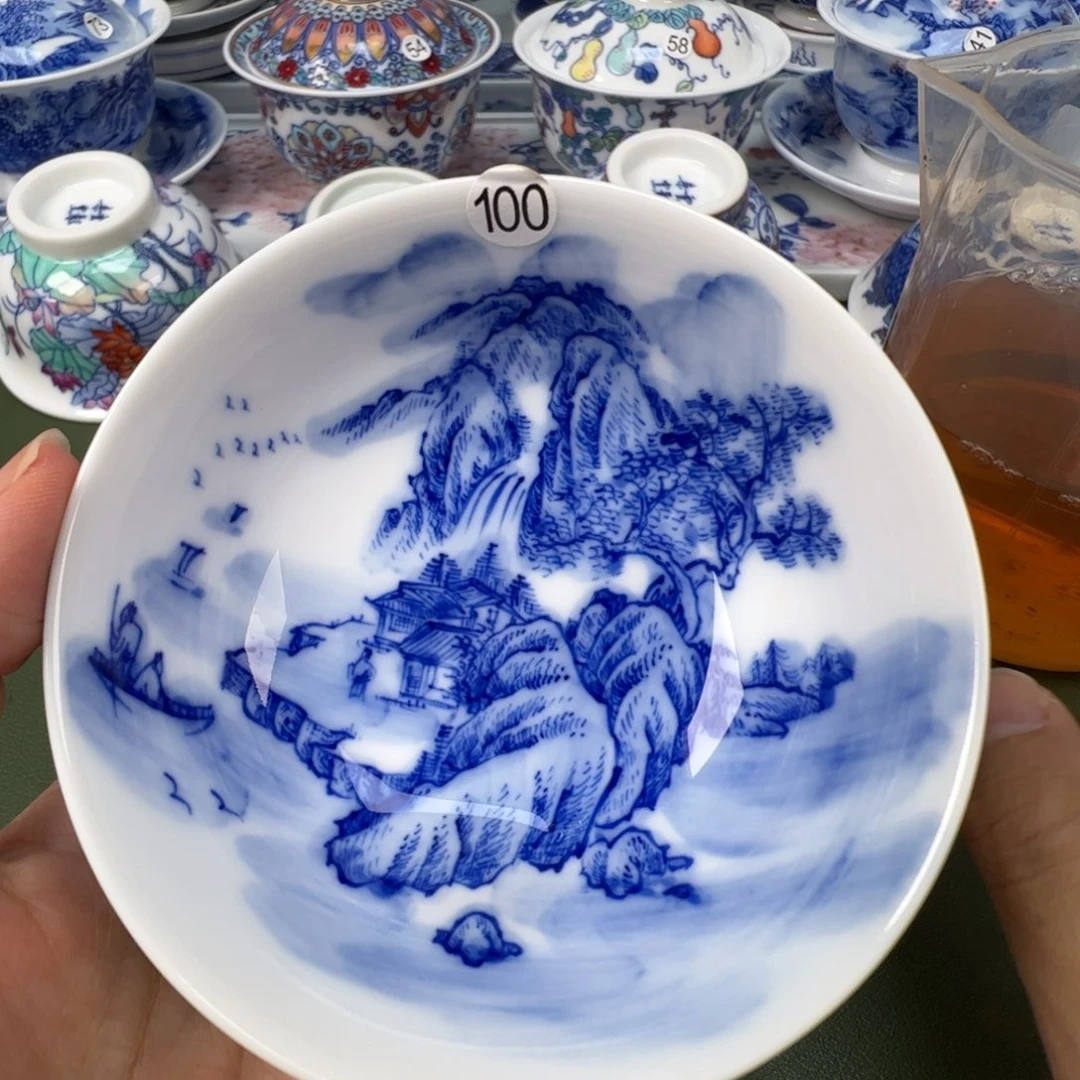 陶瓷景德镇纯手工纯手绘茶具木木100