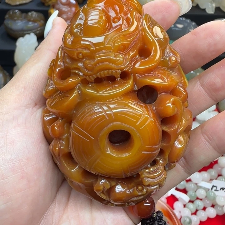 玛瑙/玉髓合金手把件