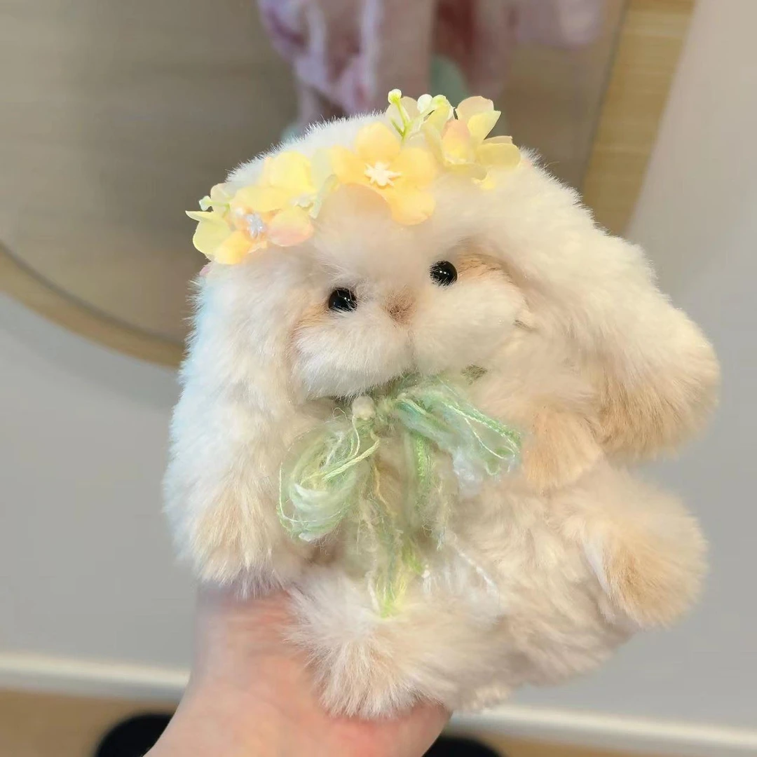 兔毛扭扭棒diy材料包兔子小狗加粗加密毛绒条毛根扭棒送朋友