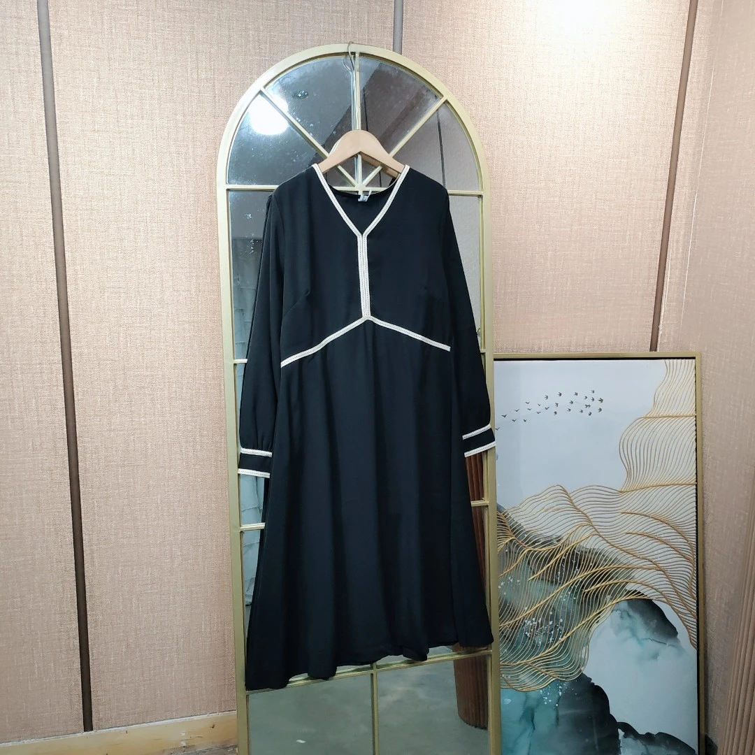 JJ061秋款孕妇黑色时尚宽松连衣裙M120L130XL140 2XL150