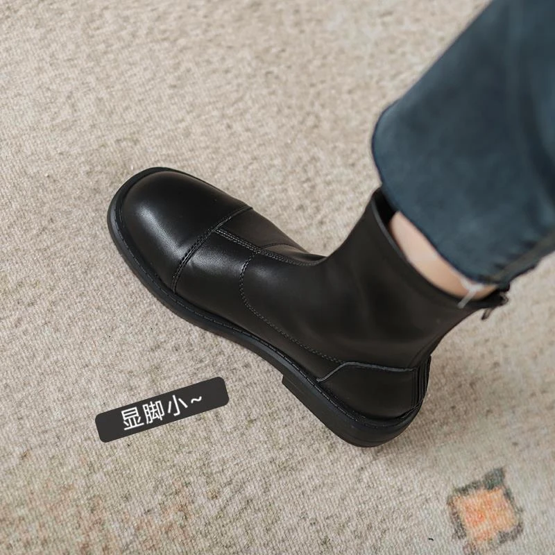 【CBMT旗舰店】正品弹力靴女2025新款春秋单靴瘦瘦靴显脚小马丁靴Kh