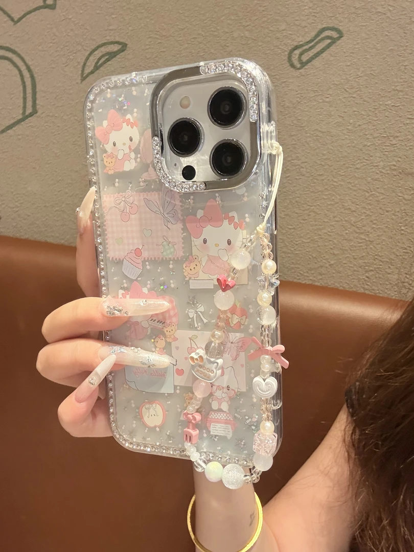 【自带相机保护按键】可爱卡通KT适用苹果16/15/14/13防摔手机壳