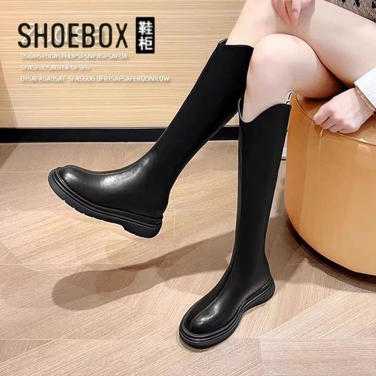 SHOEBOX鞋柜2025秋冬季新款时装靴时尚百搭厚底加绒骑士不过膝