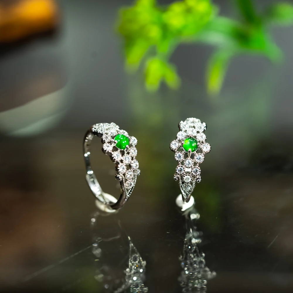 妞妞珠宝严选-翡翠蛋面戒指经典蕾丝百搭款多样性发货一件