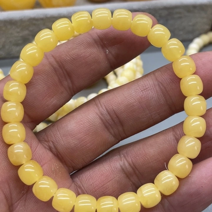琥珀未镶嵌裸石手串