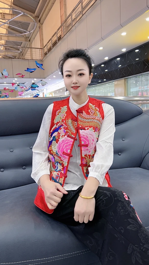 423新款  国风绣花马甲时尚百搭女士中式中国风