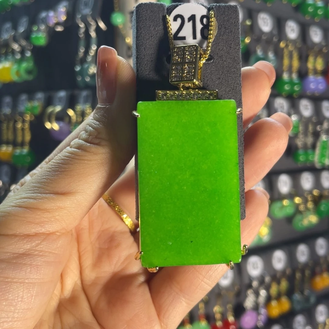 翡翠银S925镶嵌耳饰218