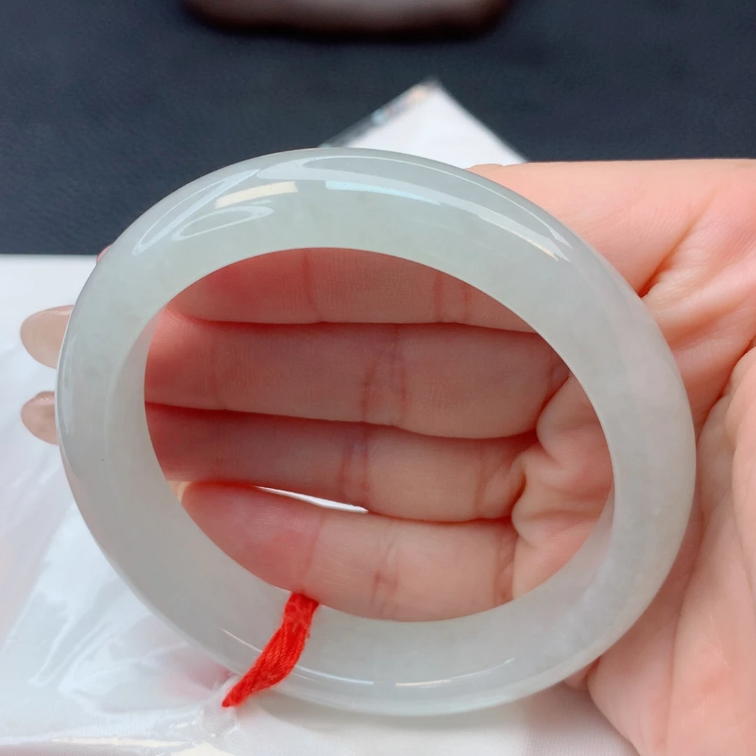 翡翠未镶嵌手镯54-55白月光