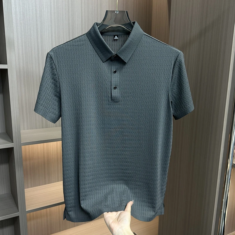2025新款夏季短袖polo衫男潮流百搭休闲翻领纯色短袖t恤衫上衣男
