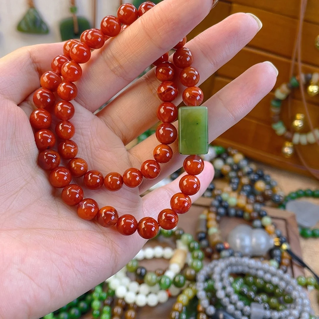 南红玛瑙未镶嵌手链