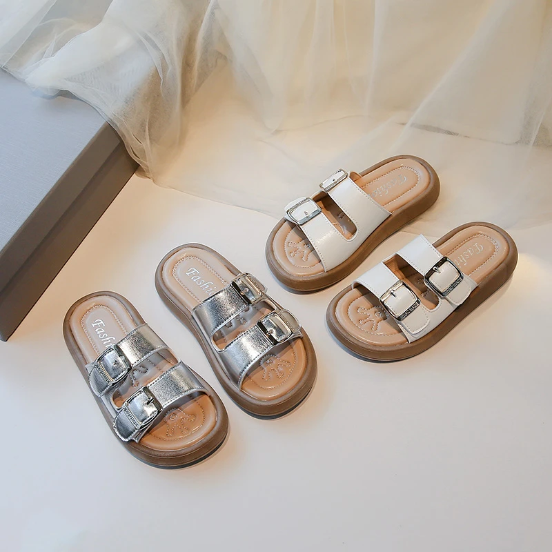 【26-37码】女童拖鞋2025夏季新款女孩时尚露趾软底防滑儿童一字拖