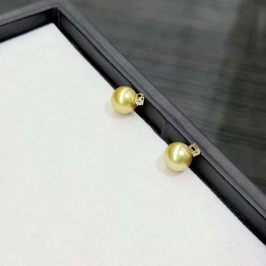 【睿泽赏宝】18K金海水珍珠南洋金珠吊坠 多样性发一11mm KZ0010089