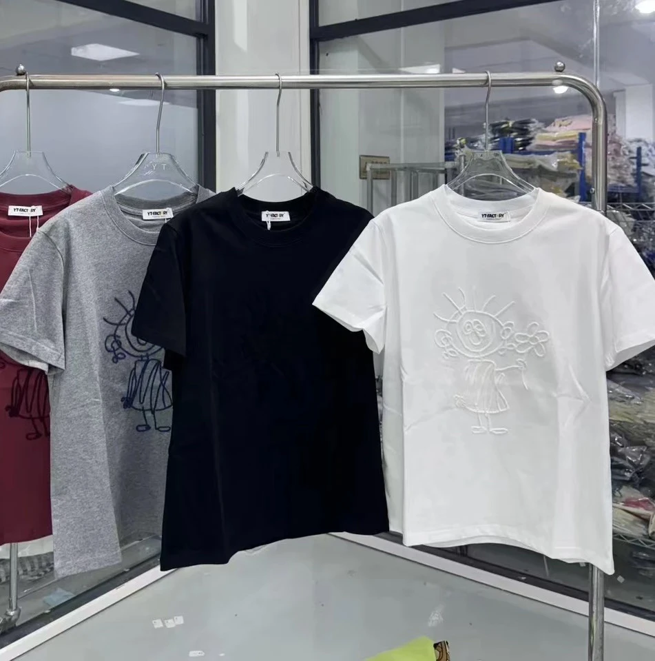 刺绣常规T恤短袖女秋季韩版圆领套头小个子百搭显瘦打底上衣 8803