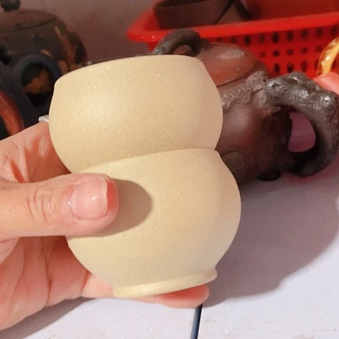 茶杯绿泥宜兴紫砂全手工制作