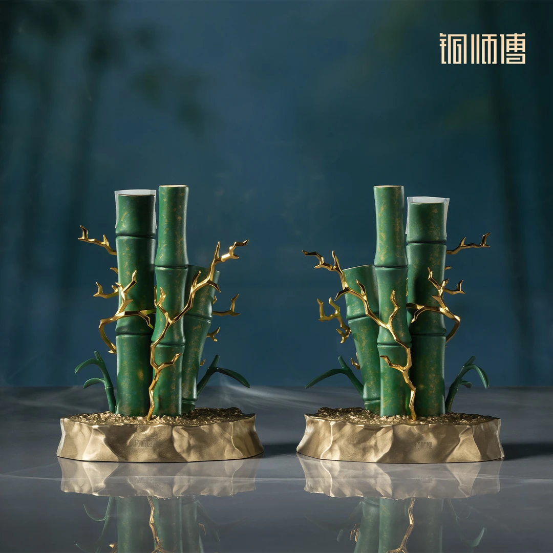 铜师傅《凡人动画之金雷竹剑架(一对)》正版授权凡人修仙传铜器收藏