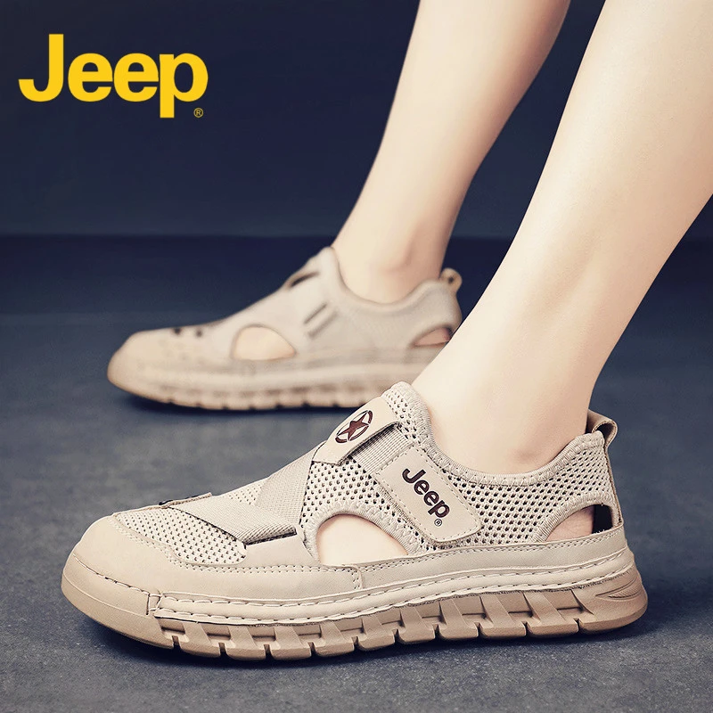 jeep吉普男士凉鞋男款夏季外穿2025新款开车运动高端包头沙滩拖鞋