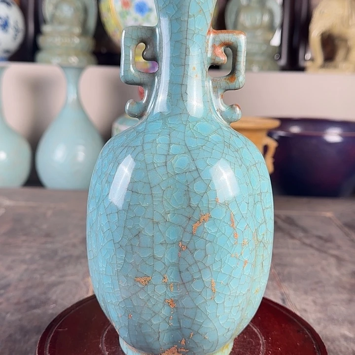 汝窑双耳瓶品相完美