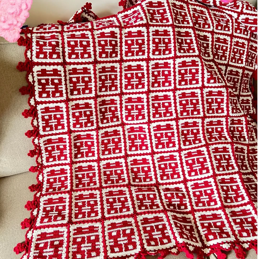 百喜图毛线钩织材料包主播同款网红毯四股五股棉手工diy含工具