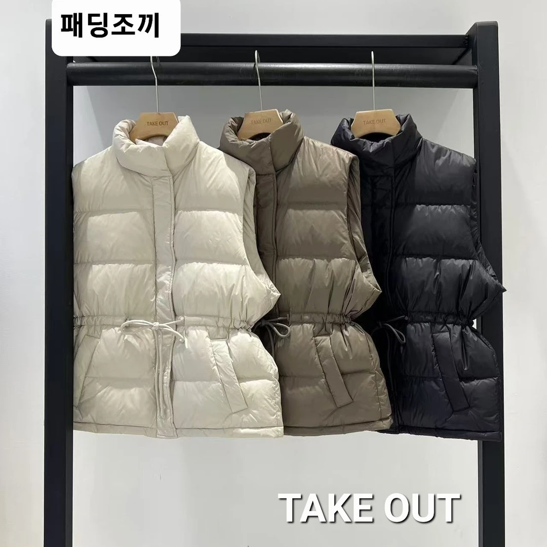 韩国欧巴家抽绳设计韩系羽绒马甲0815