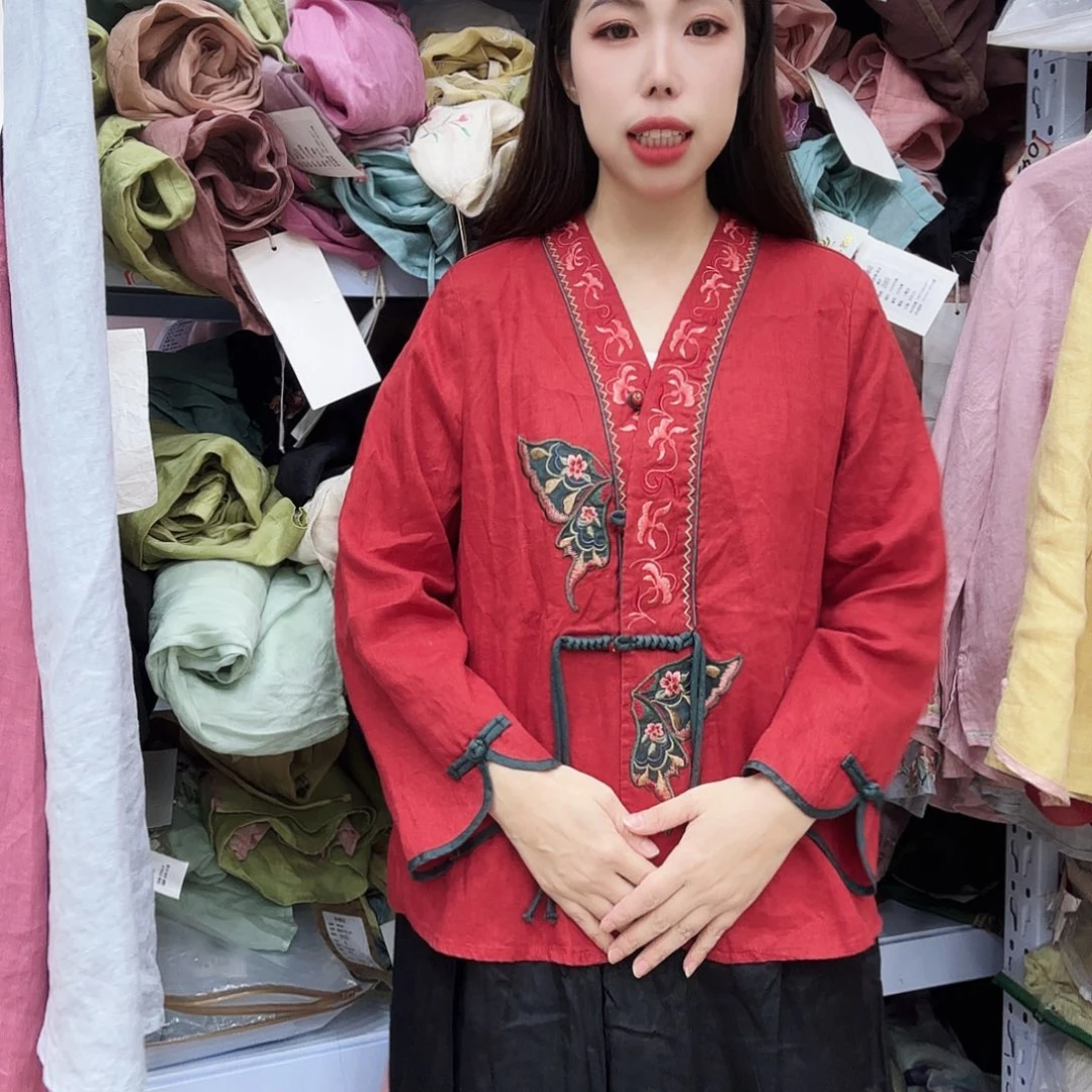 蝴蝶亚麻开衫888888