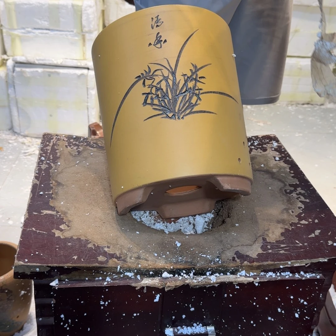 紫砂花盆口径17.21口径