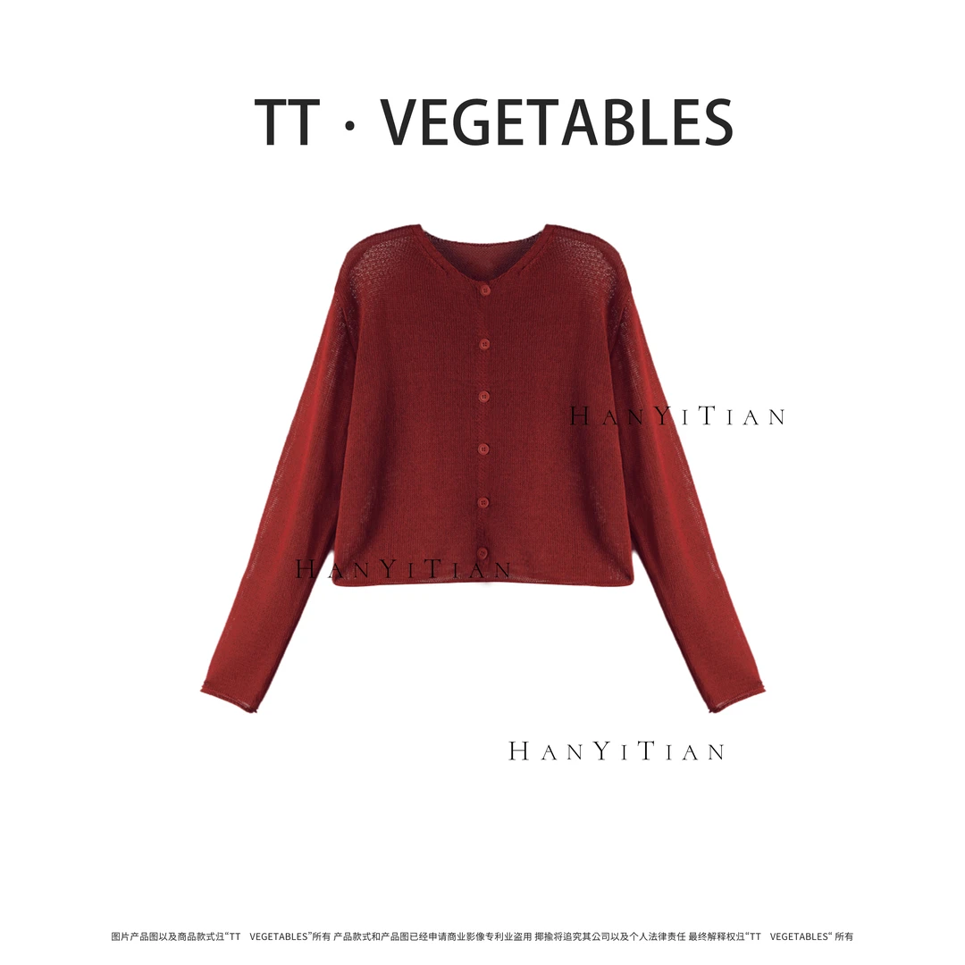 【序柏】烈焰 2025夏款针织宽松春季新款毛衣复古女511376