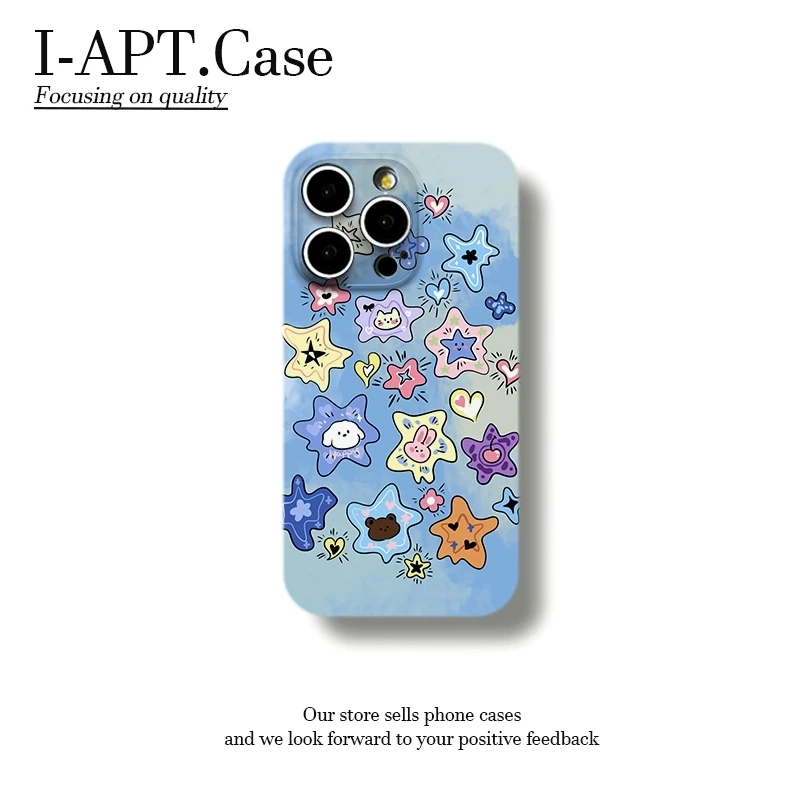 星星卡通菲林软壳适用iPhone苹果16手机壳华为oppo小米vivo新款男