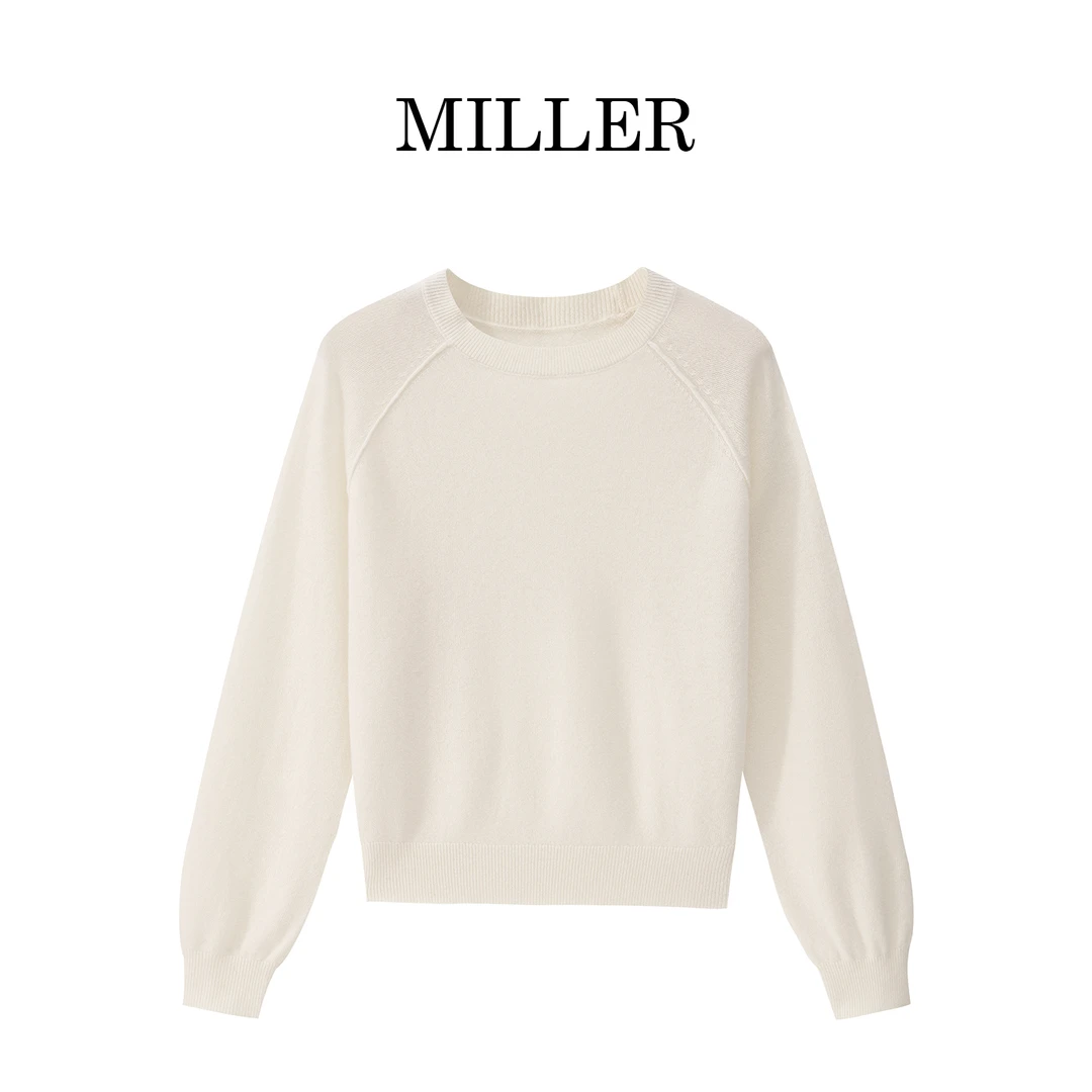 MILLER [云拥]经典简约百搭100%纯羊毛针织衫圆领上衣-29290